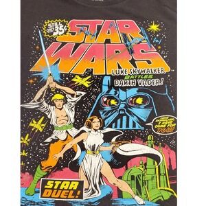 Vintage Mad Engine Star Wars Luke Skywalker Darth Vader Comic Graphic  Shirt 2XL